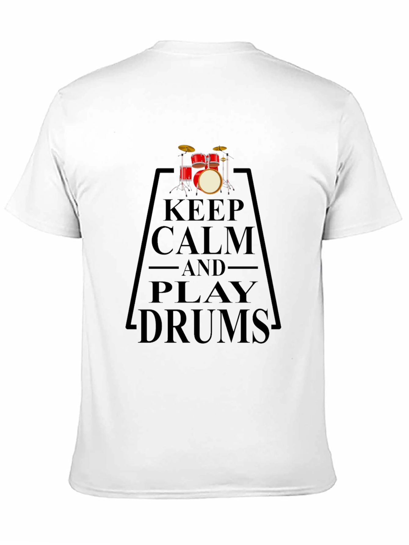 Keep Calm and Play Drums Black T-Shirt
