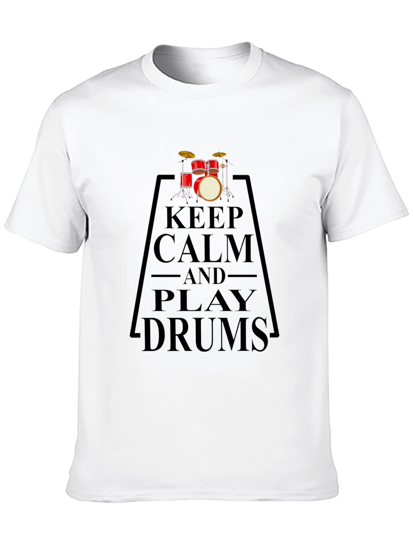 Keep Calm and Play Drums Black T-Shirt