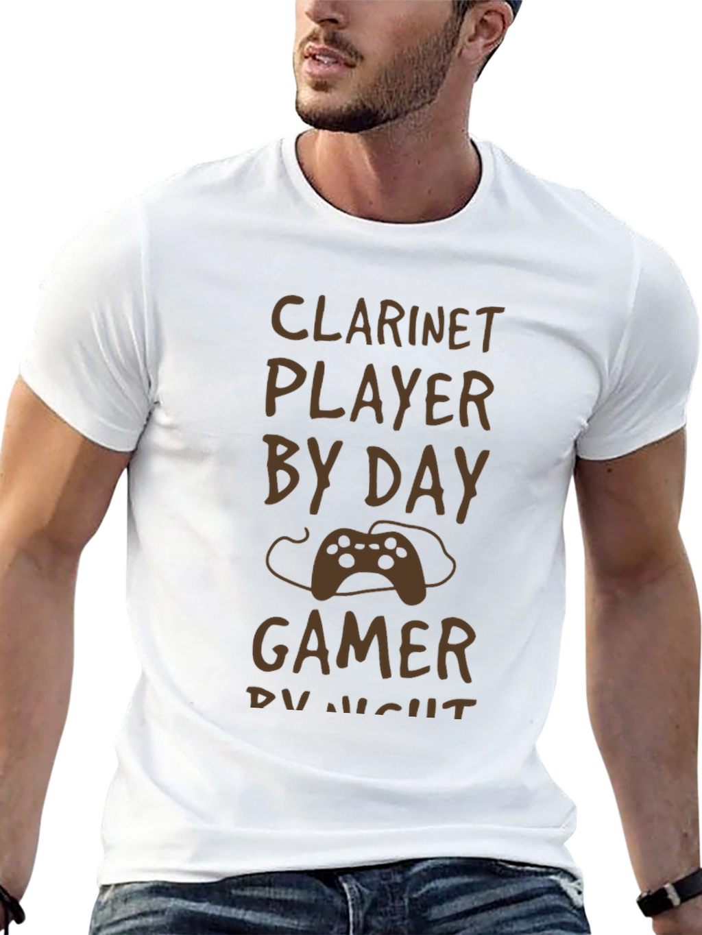 Clarinet Player by Day Gamer by Night T-Shirt