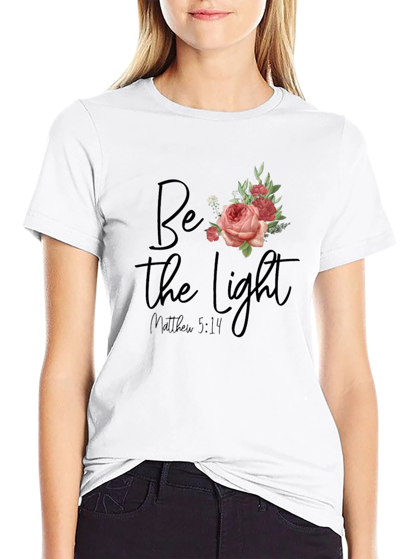 Be The Light Floral Graphic T-Shirt