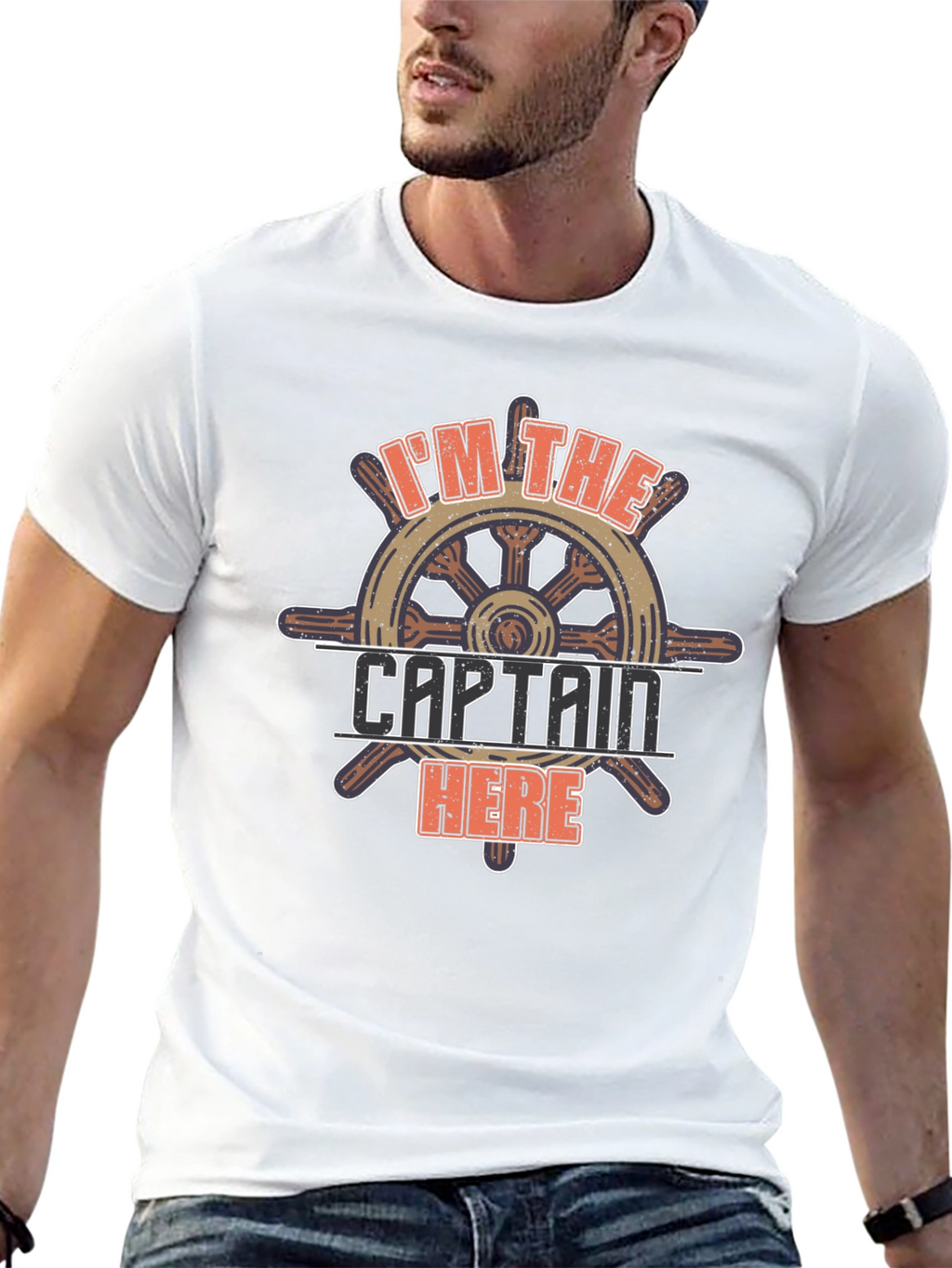 Im The Captain Here Graphic T-Shirt