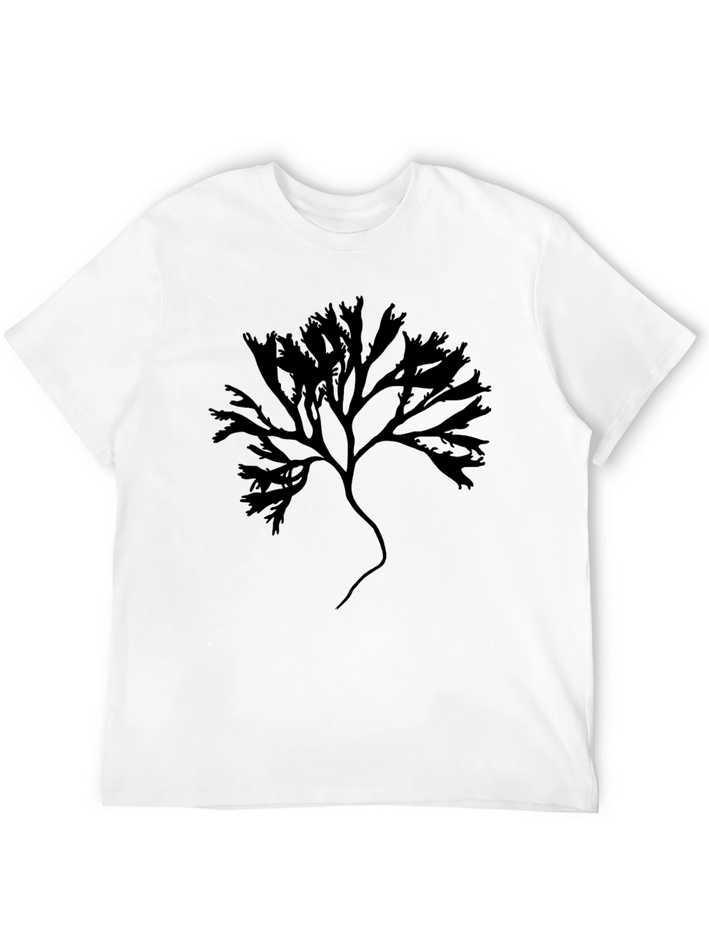 Black T-Shirt with Abstract Tree Graphic