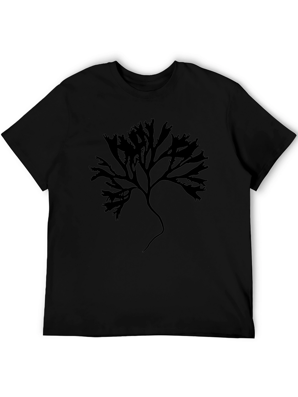 Black T-Shirt with Abstract Tree Graphic