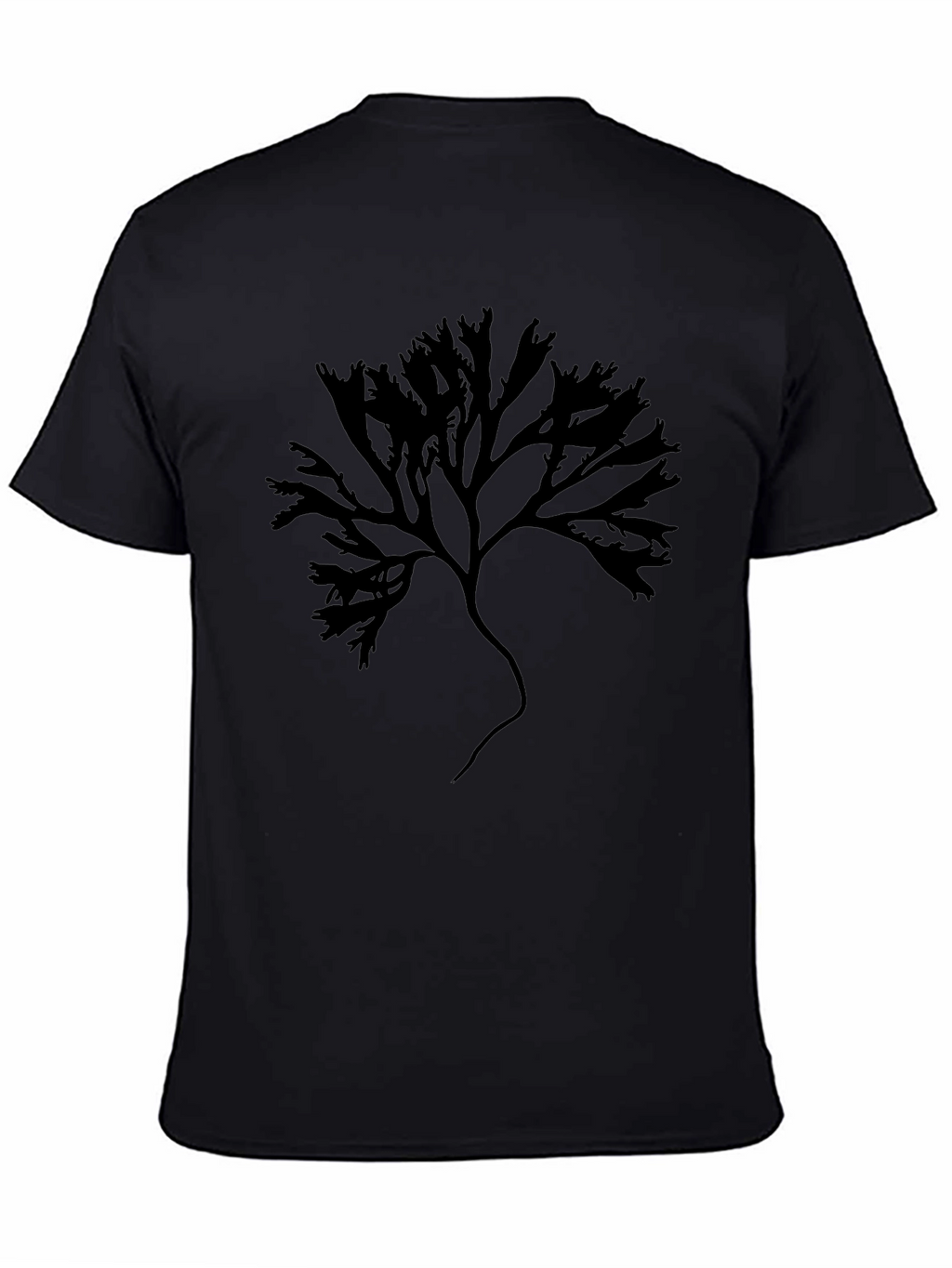 Black T-Shirt with Abstract Tree Graphic