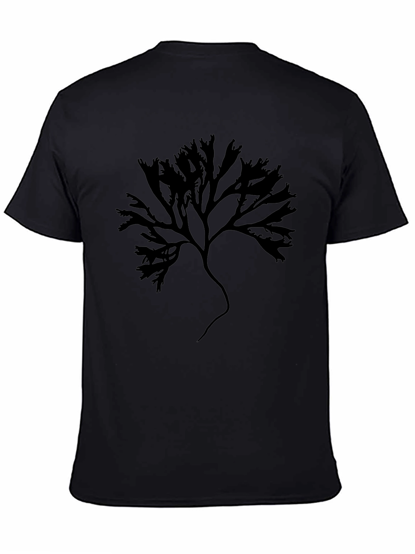 Black T-Shirt with Abstract Tree Graphic