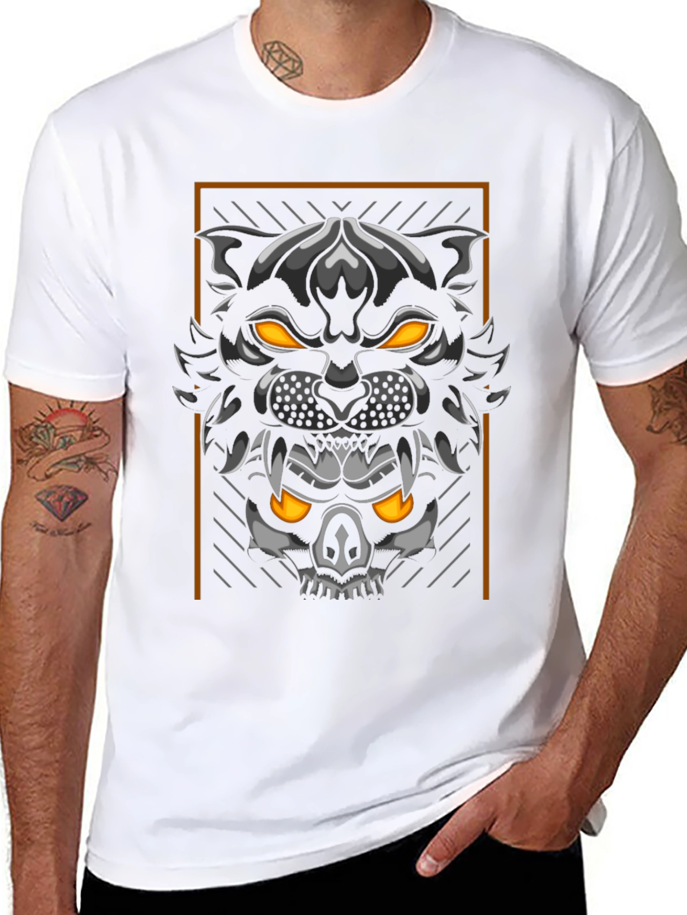 Black Panther & Skull Graphic Tee - Mens