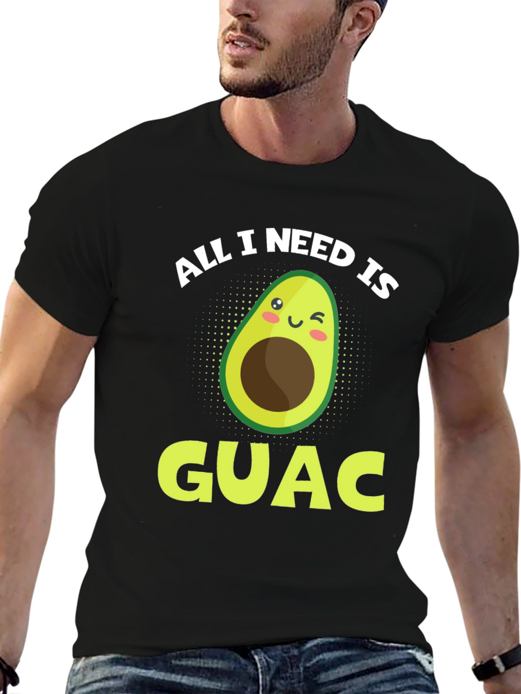 All I Need Is Guac Funny Avocado Graphic T-Shirt