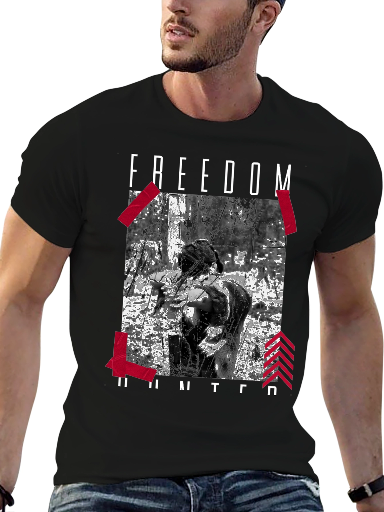 Freedom Hunter Graphic Tee - Black