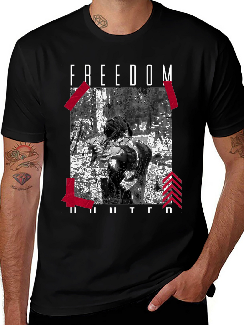Freedom Hunter Graphic Tee - Black