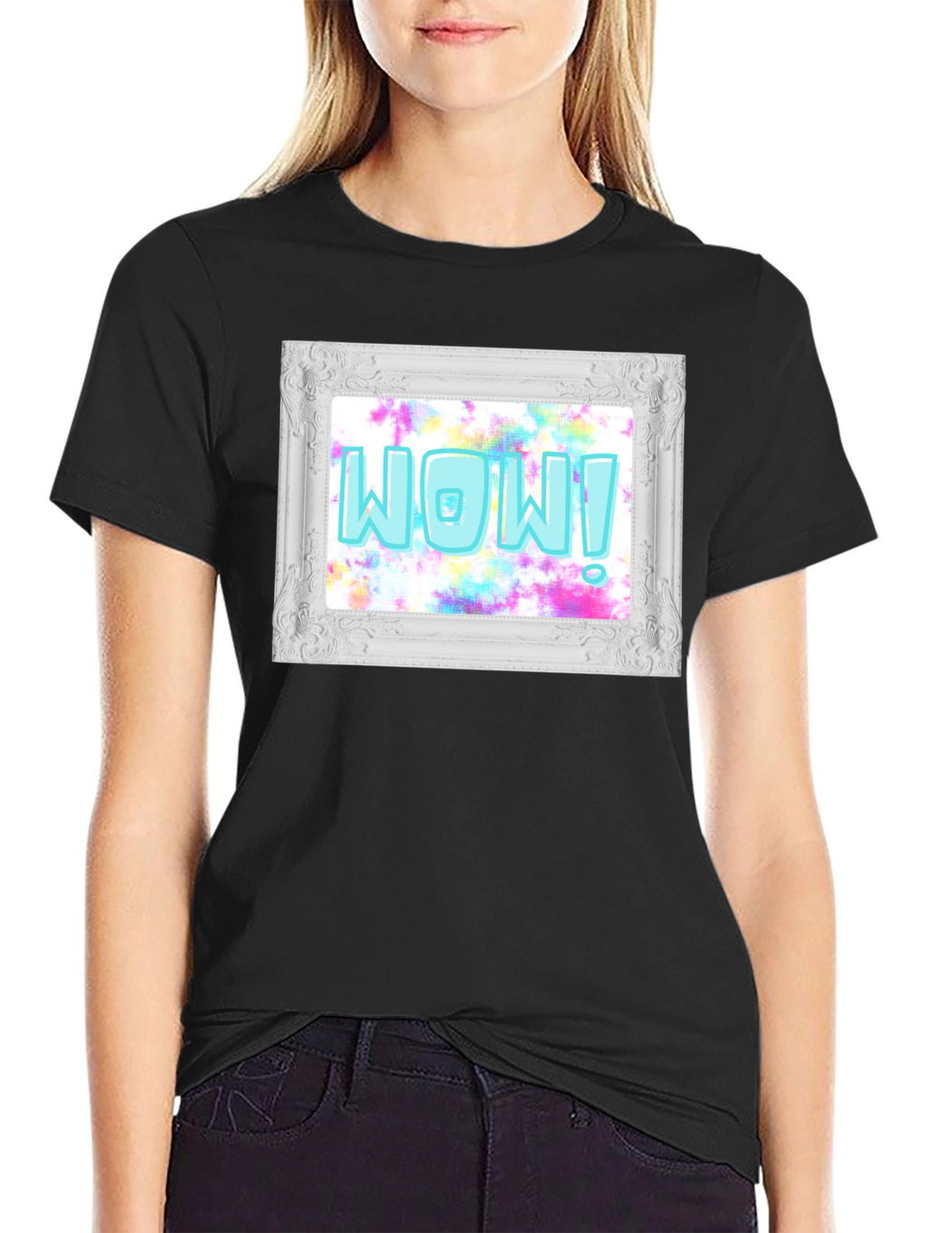 WOW! Framed Graphic Print T-Shirt