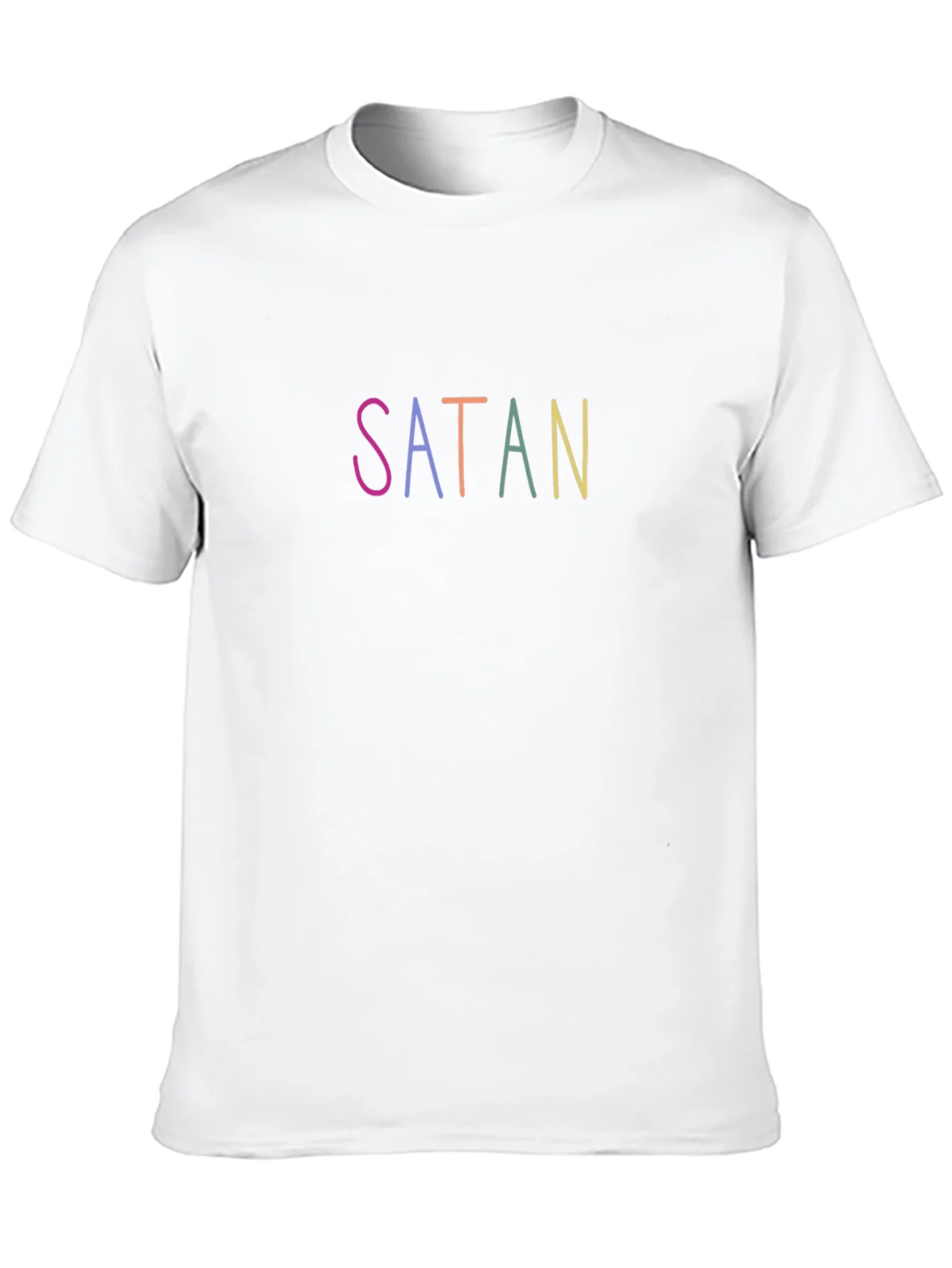 Colorful Satan Graphic T-Shirt - Black