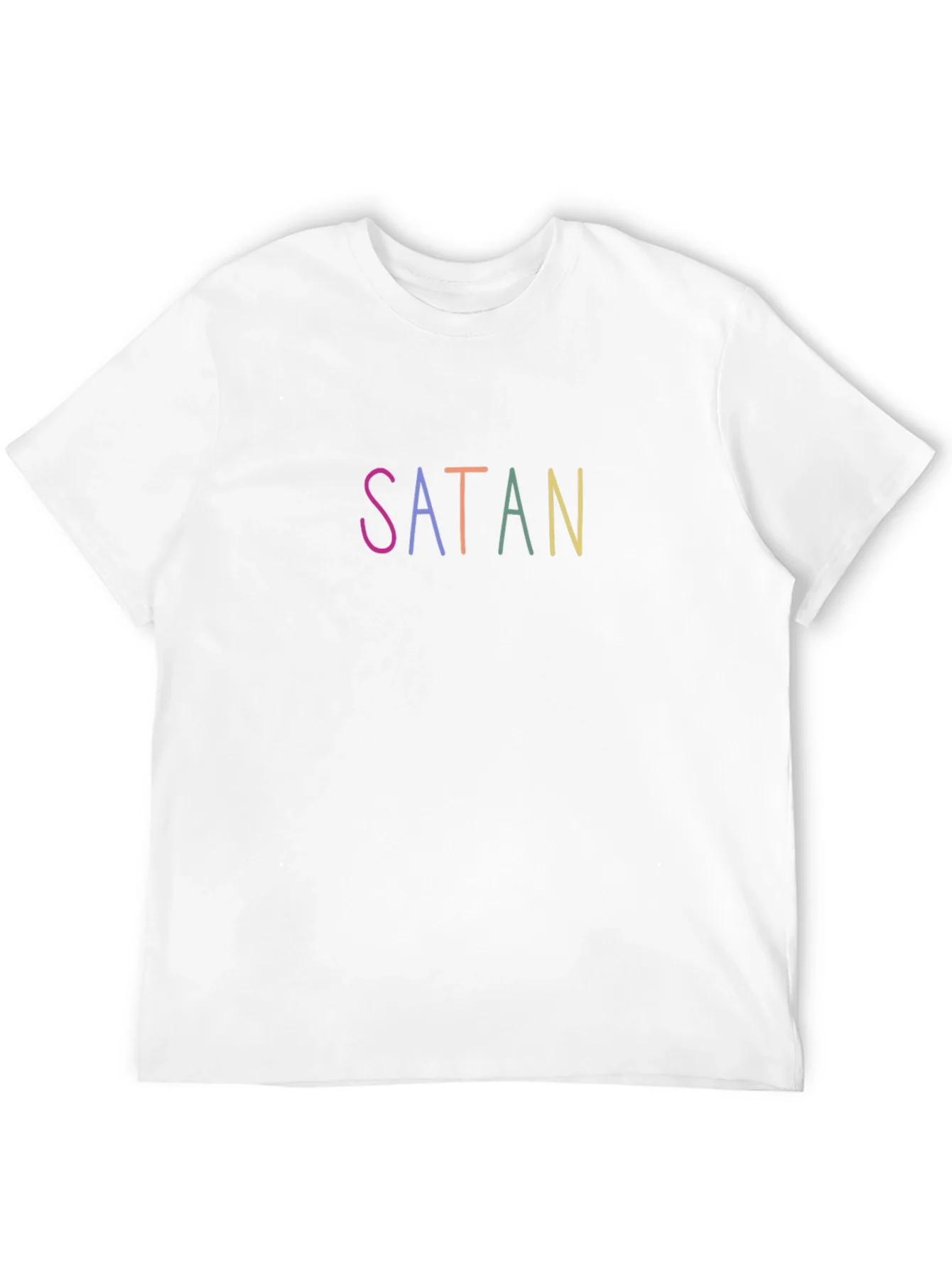 Colorful Satan Graphic T-Shirt - Black
