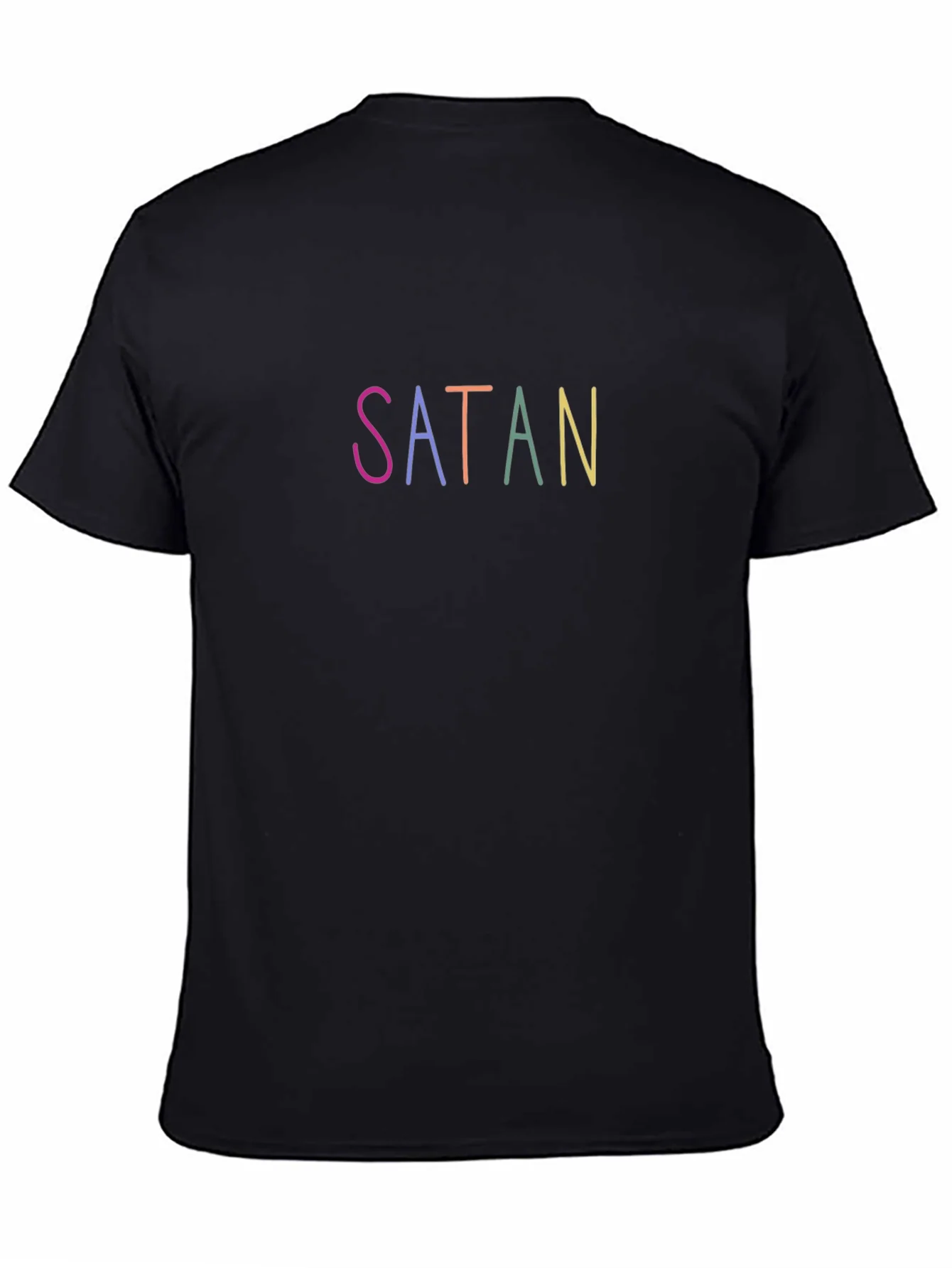 Colorful Satan Graphic T-Shirt - Black
