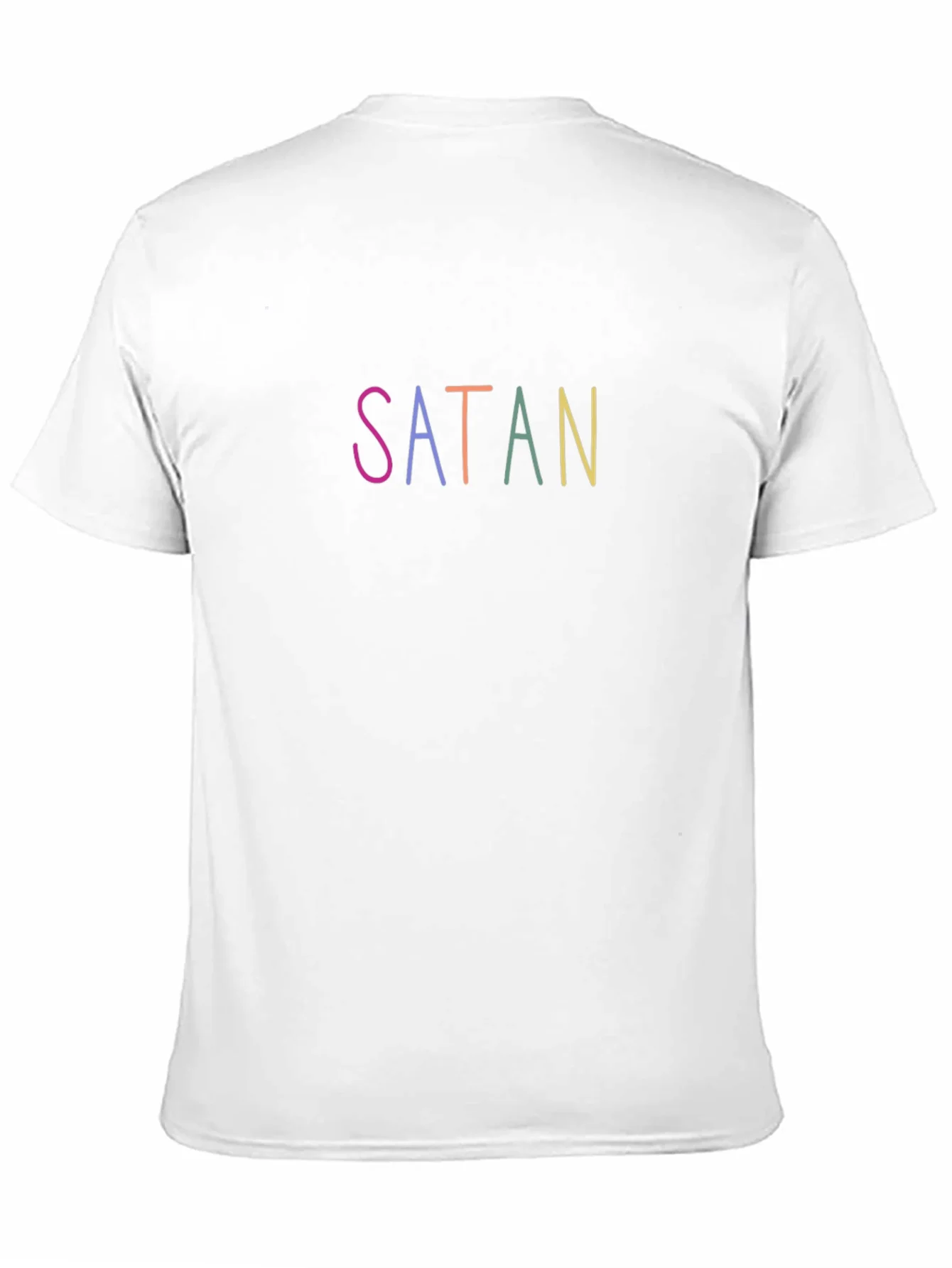 Colorful Satan Graphic T-Shirt - Black
