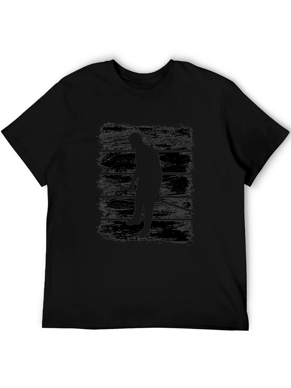 Lacrosse Player Silhouette Black Graphic Tee