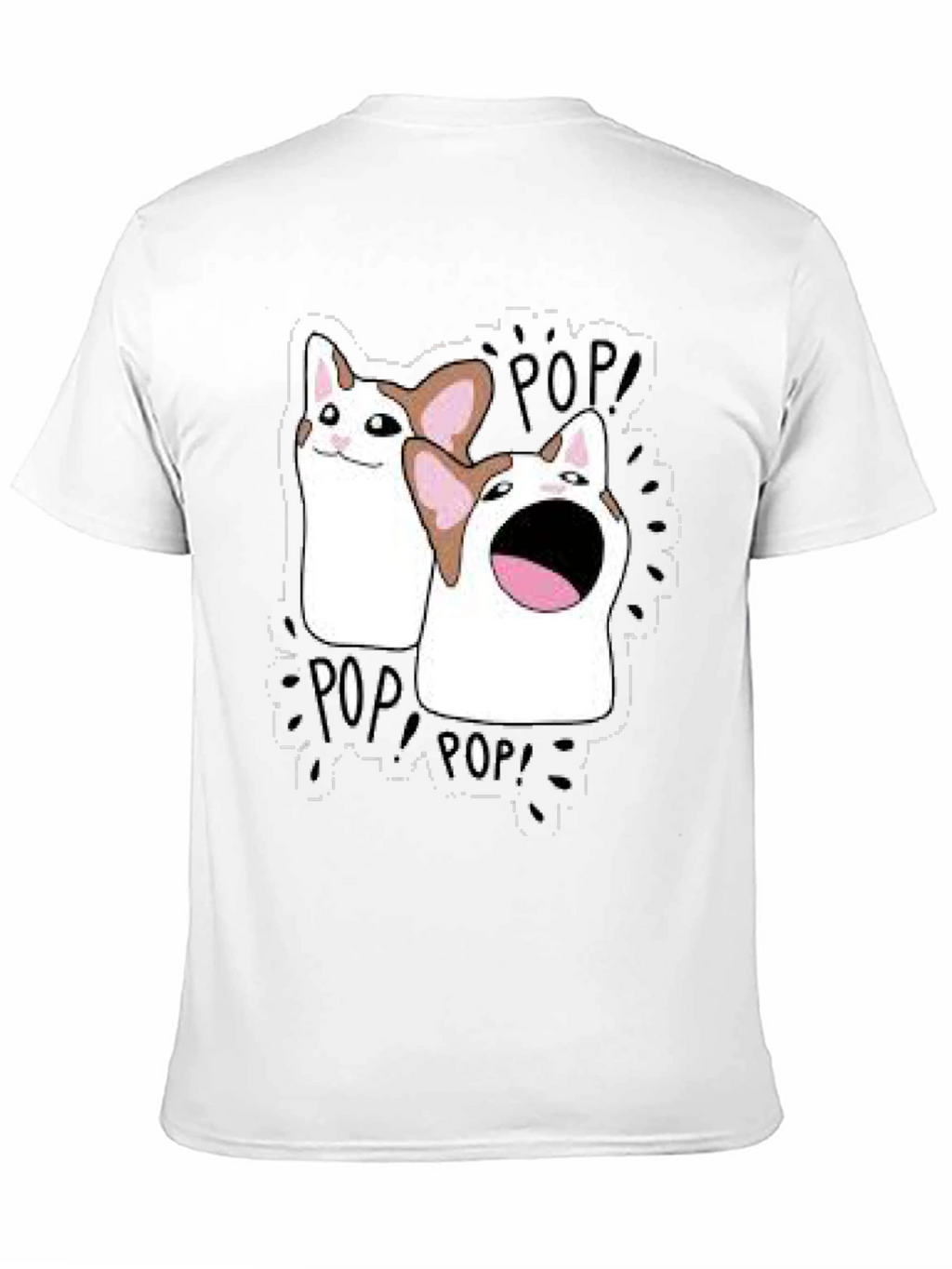 Pop Cat Meme T-Shirt - Black Funny Graphic Tee