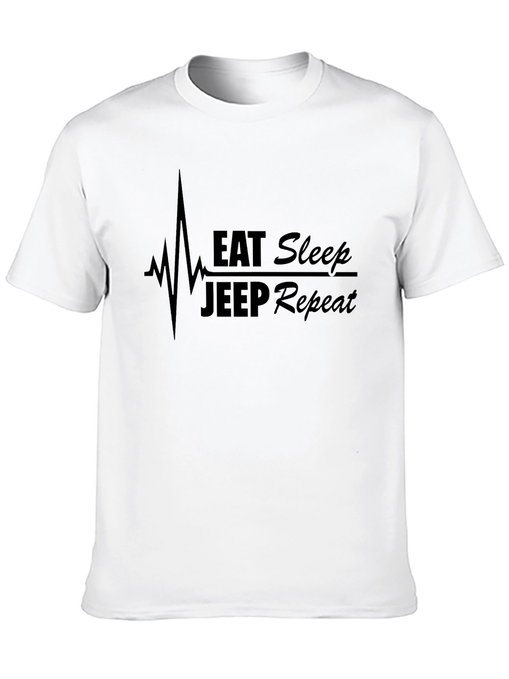 Eat Sleep Jeep Repeat Black Graphic T-Shirt