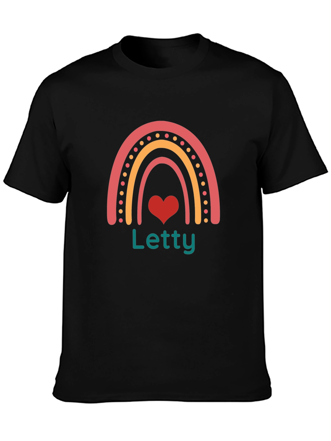 Letty Rainbow Heart Black T-Shirt