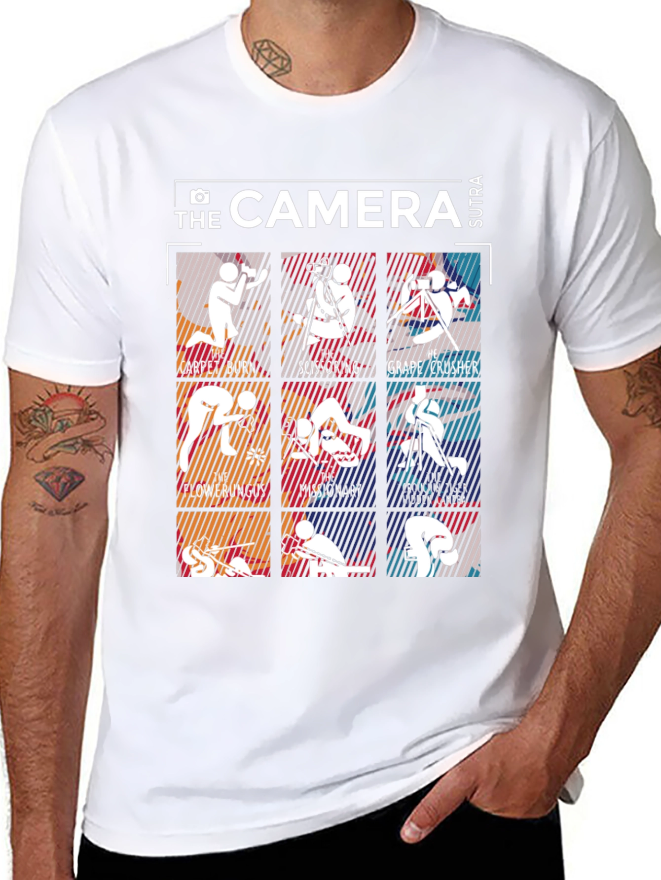 Camera Sutra Graphic T-Shirt - Photography Humor Tee