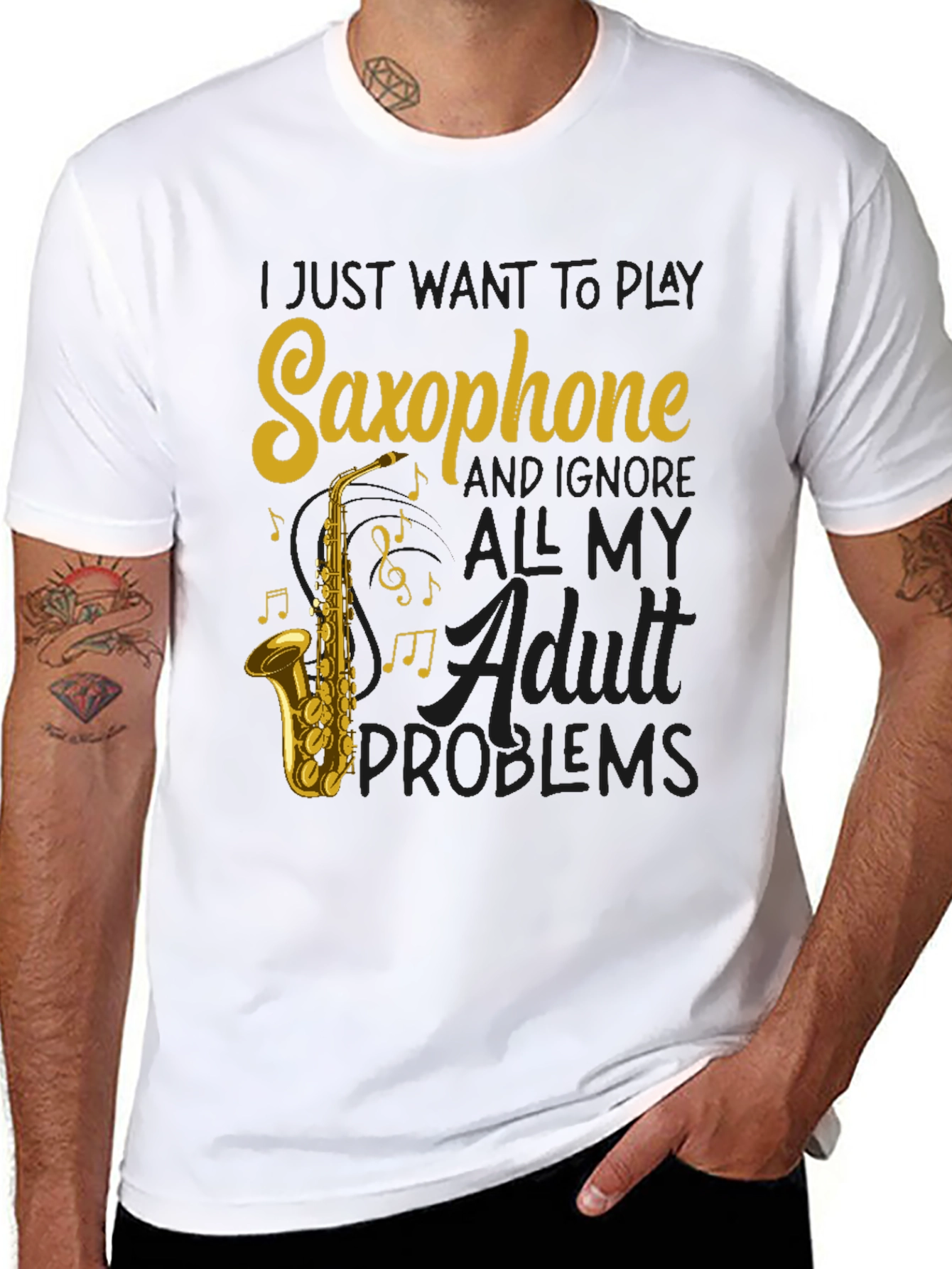 Saxophone T-Shirt: Ignore Adult Problems