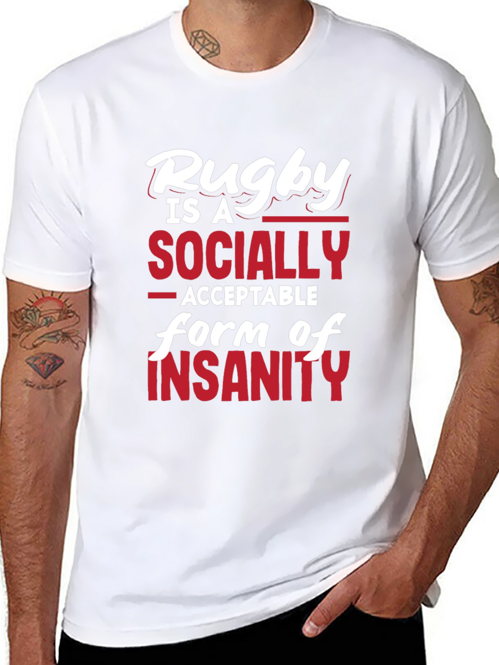 Rugby Insanity Graphic T-Shirt - Black