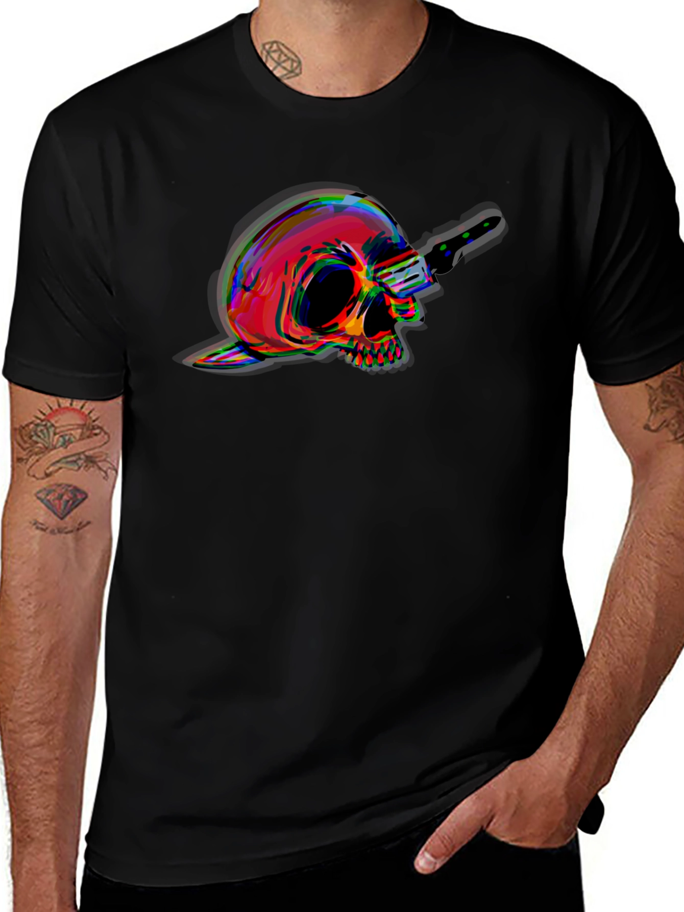 Skull & Dagger Graphic Tee - Edgy Style