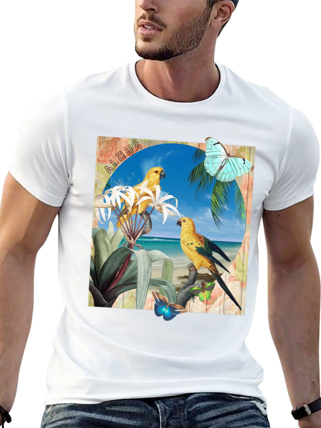 Aloha Parrot Graphic T-Shirt