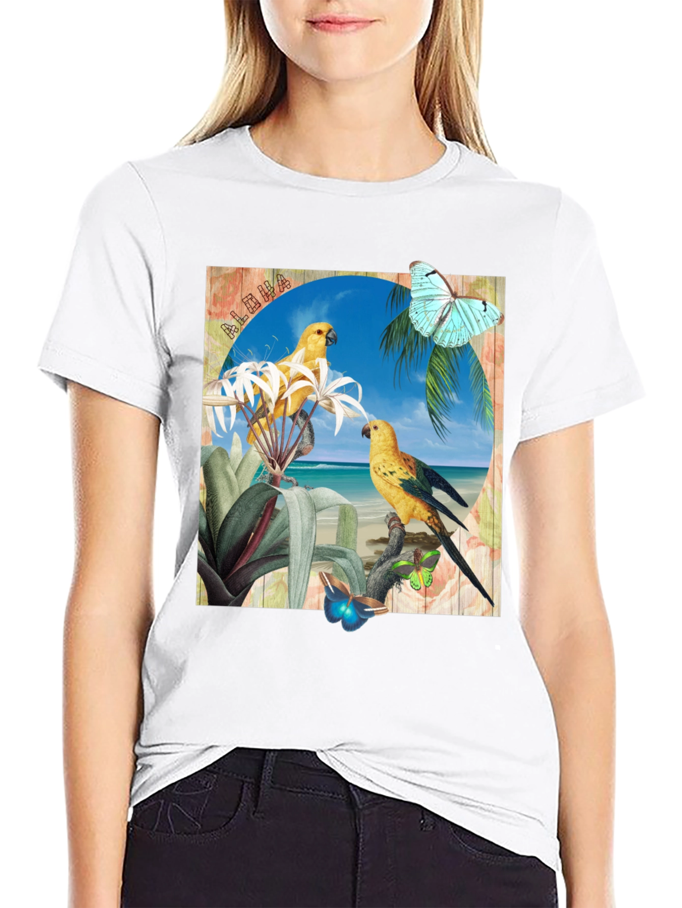 Aloha Parrot Graphic T-Shirt