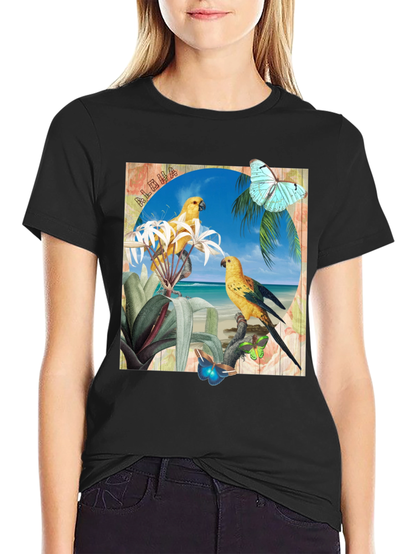 Aloha Parrot Graphic T-Shirt
