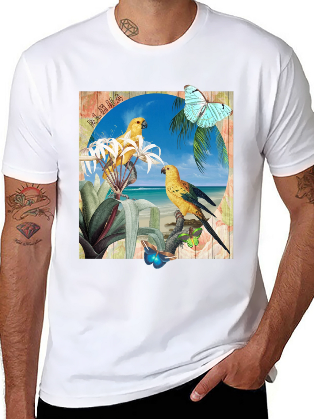 Aloha Parrot Graphic T-Shirt