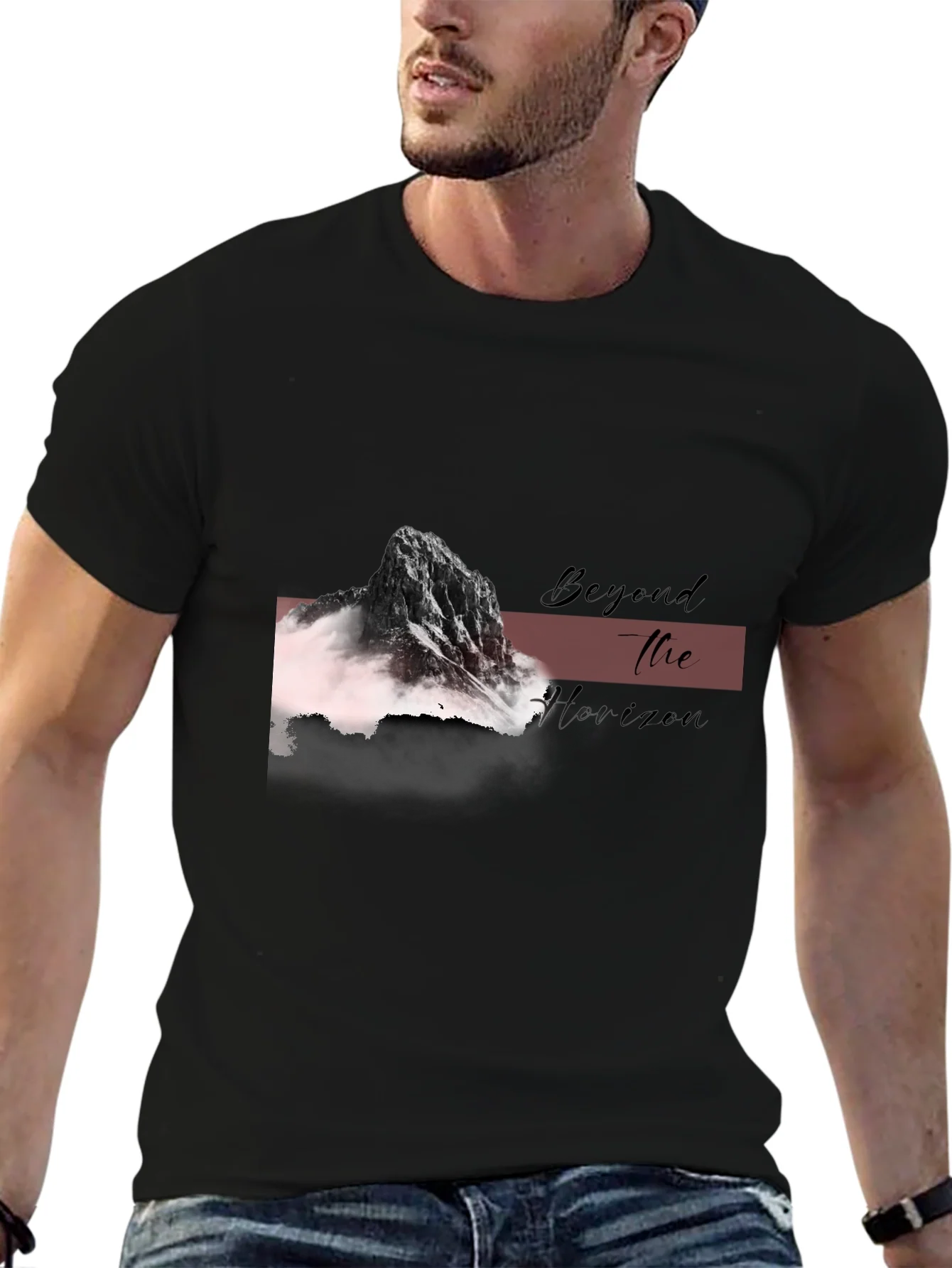 Beyond the Horizon Graphic Tee - Black