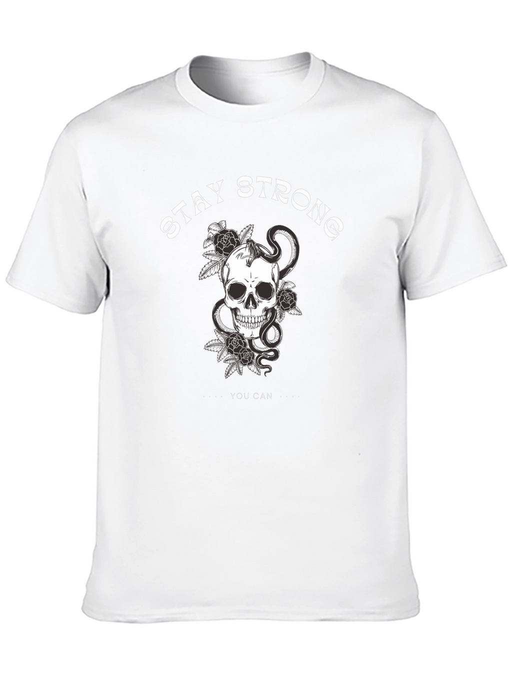Stay Strong Skull Graphic Black T-Shirt