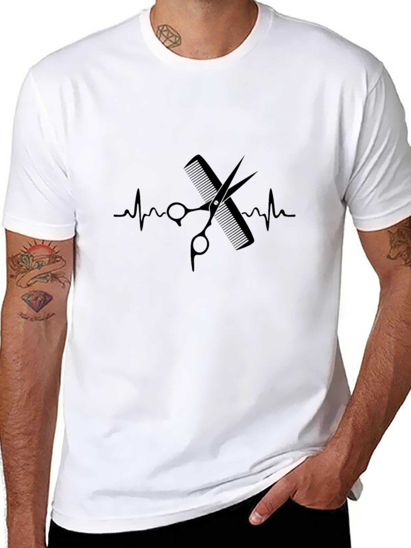 Barber Life T-Shirt - Hair Stylist Heartbeat Tee