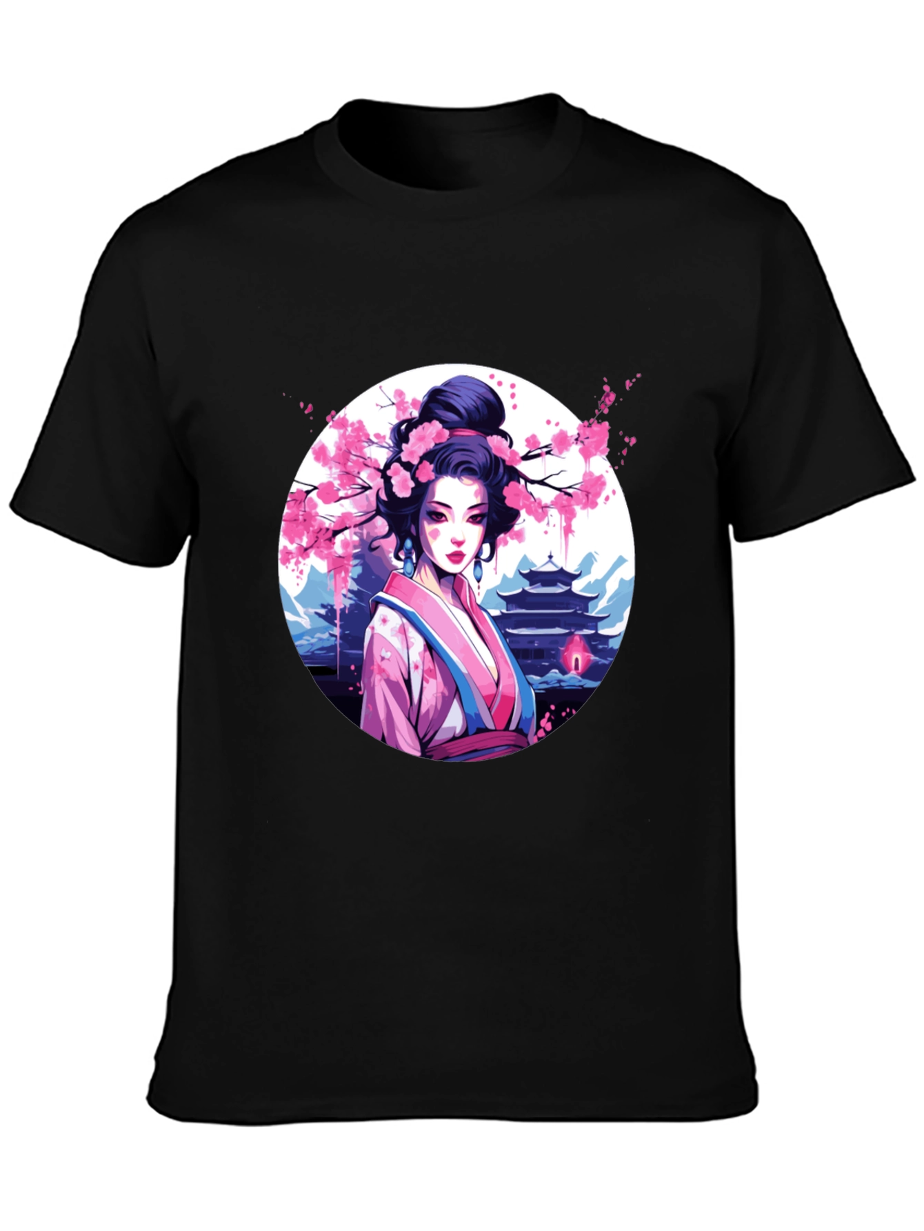Geisha Art Black T-Shirt