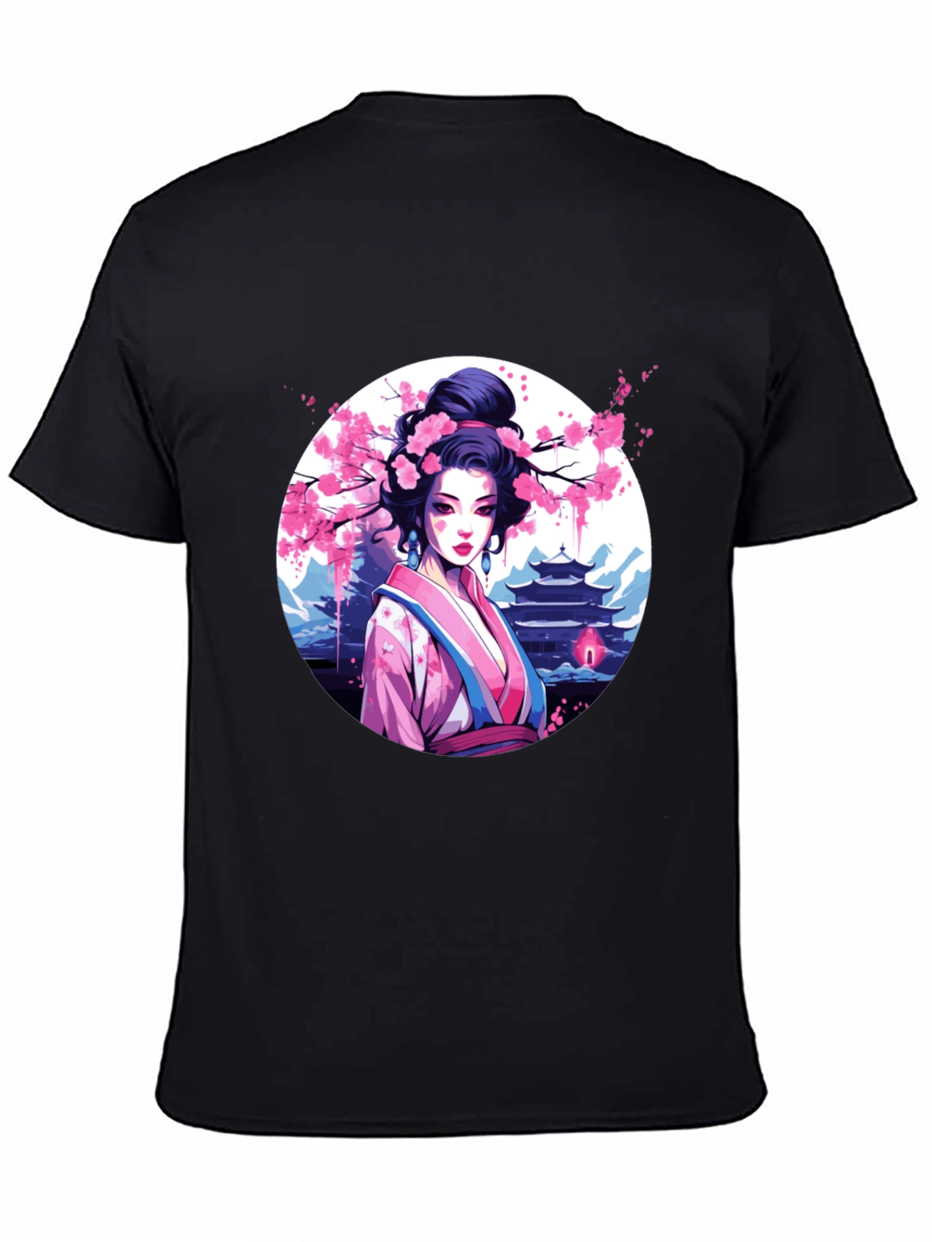 Geisha Art Black T-Shirt