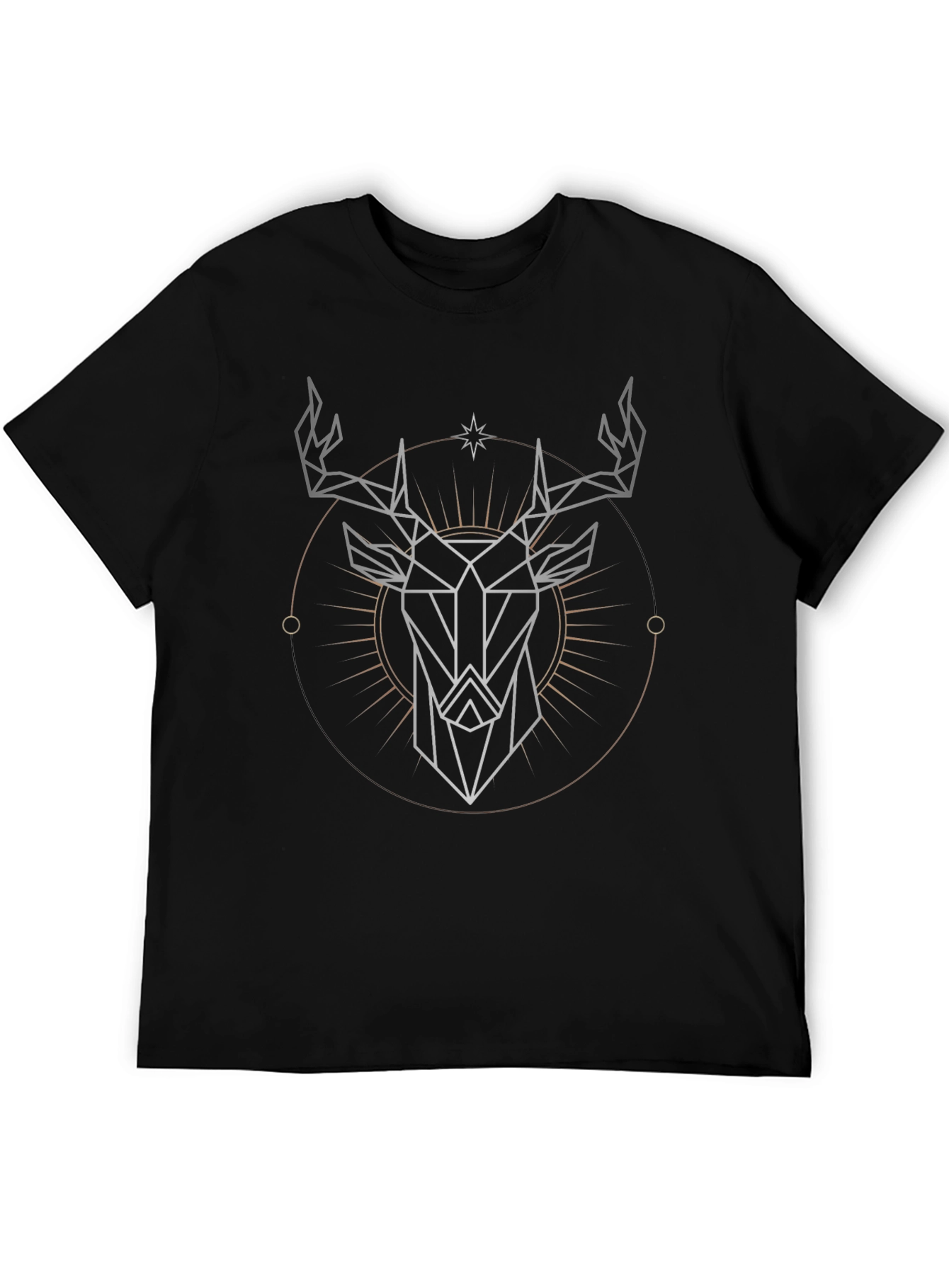 Geometric Stag Graphic Tee - Modern Style