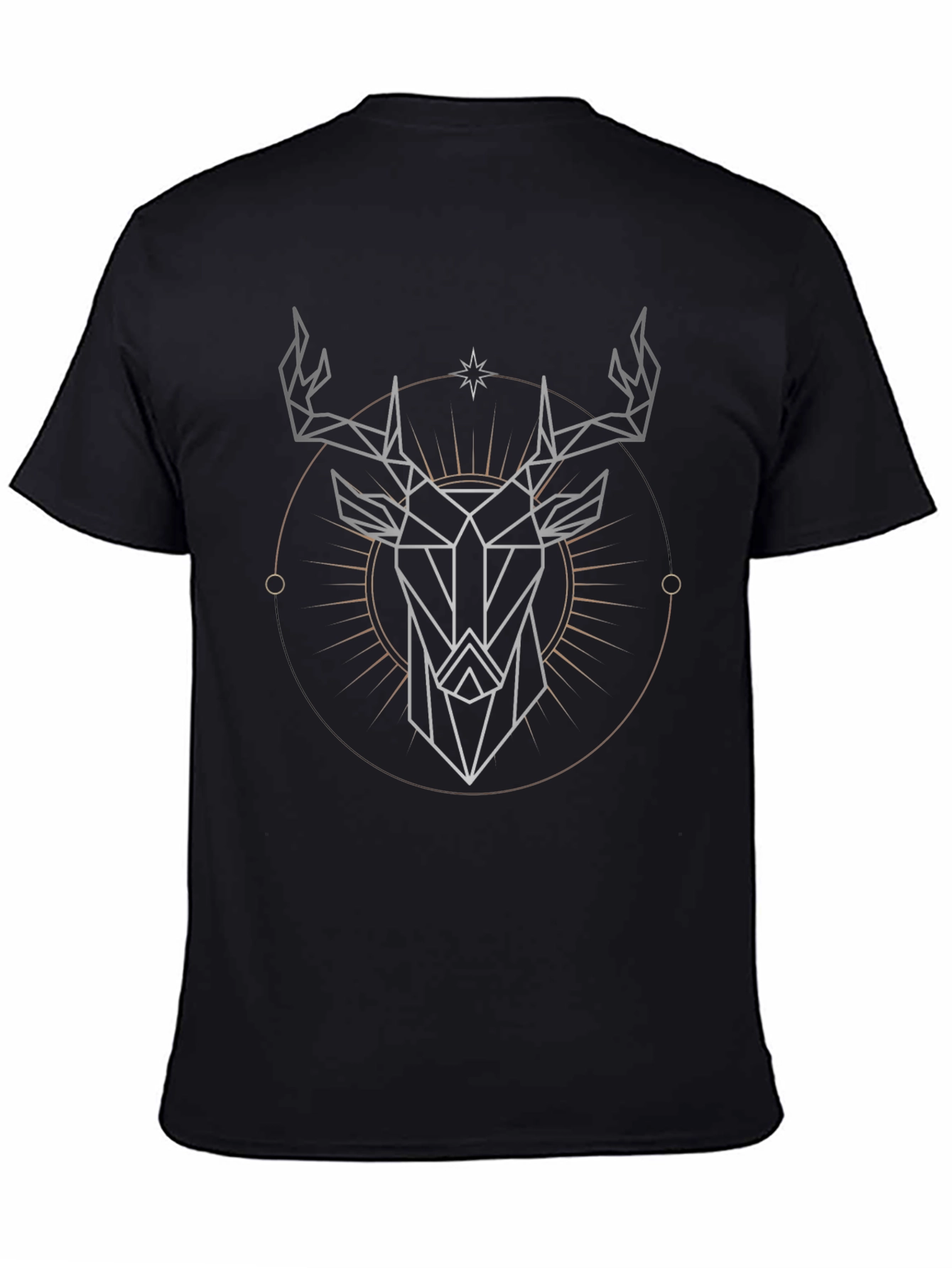 Geometric Stag Graphic Tee - Modern Style