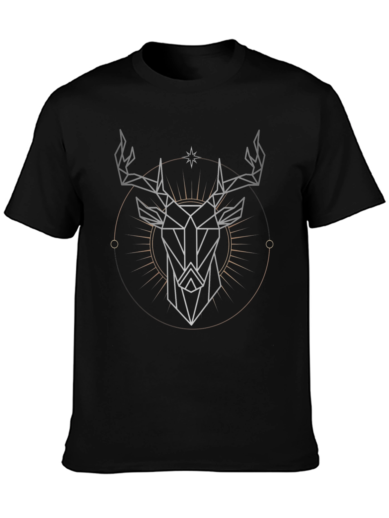 Geometric Stag Graphic Tee - Modern Style