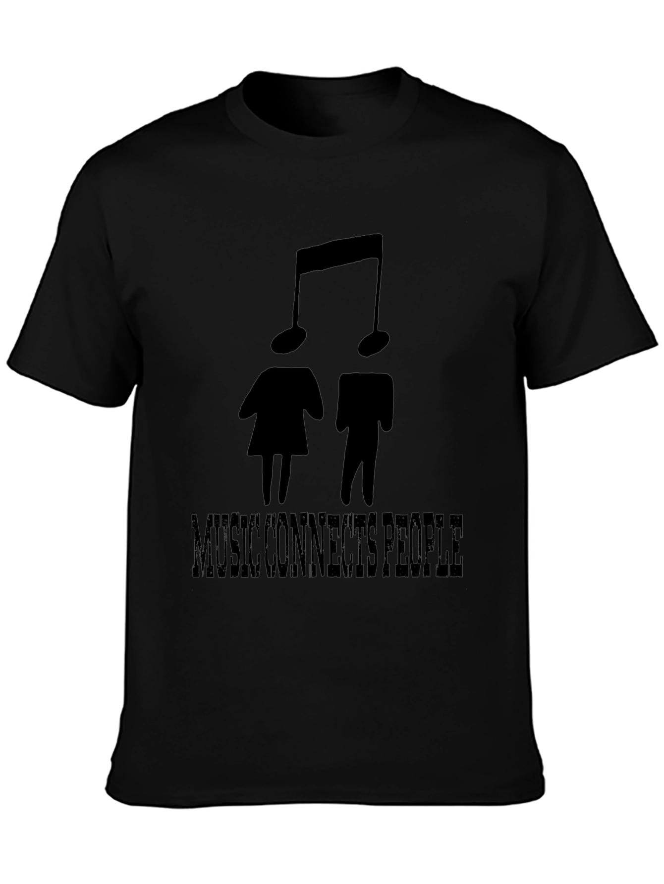 Music Connects People Black Graphic T-Shirt