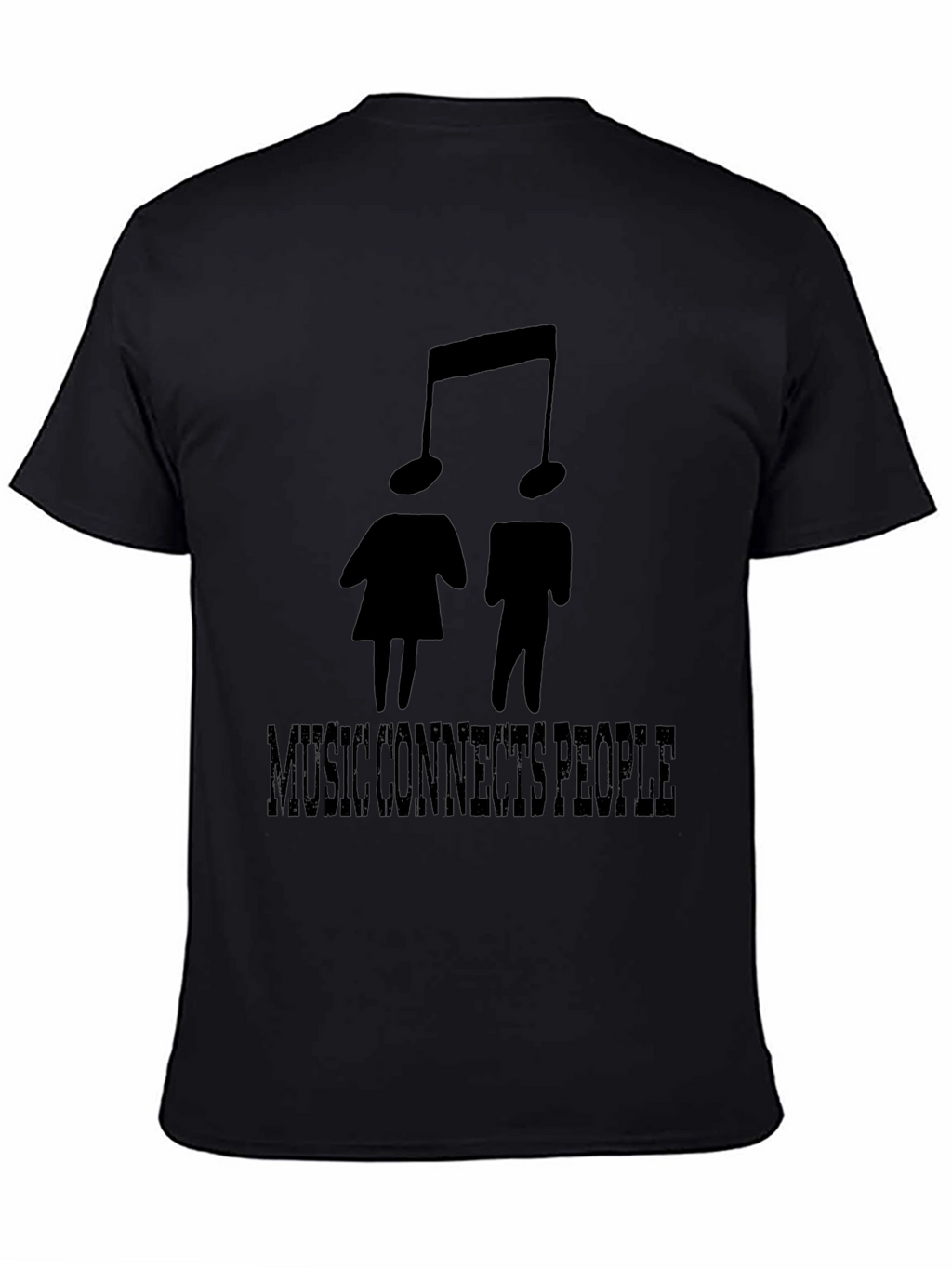 Music Connects People Black Graphic T-Shirt