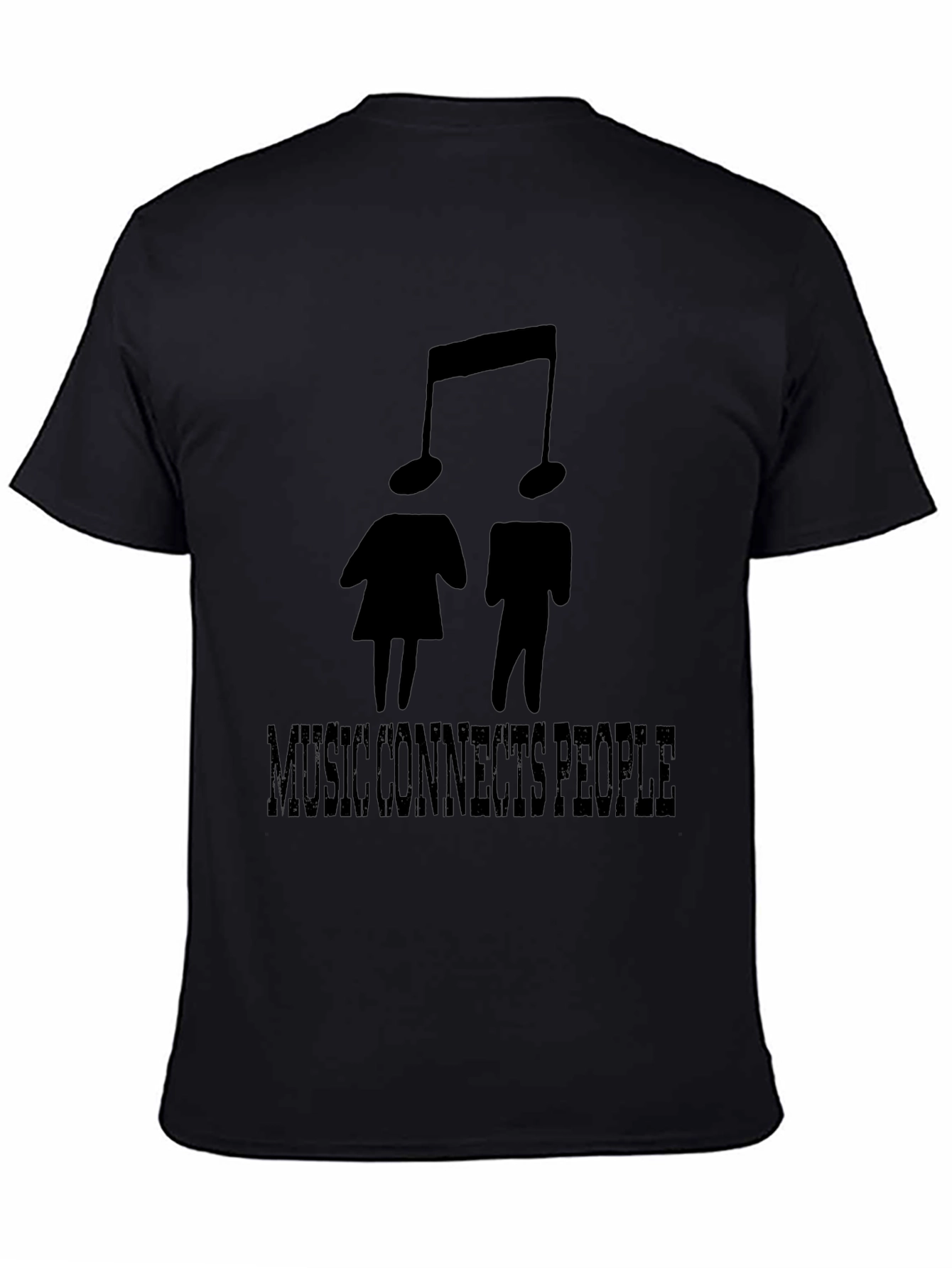 Music Connects People Black Graphic T-Shirt
