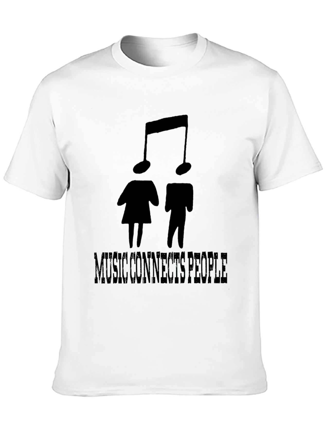 Music Connects People Black Graphic T-Shirt