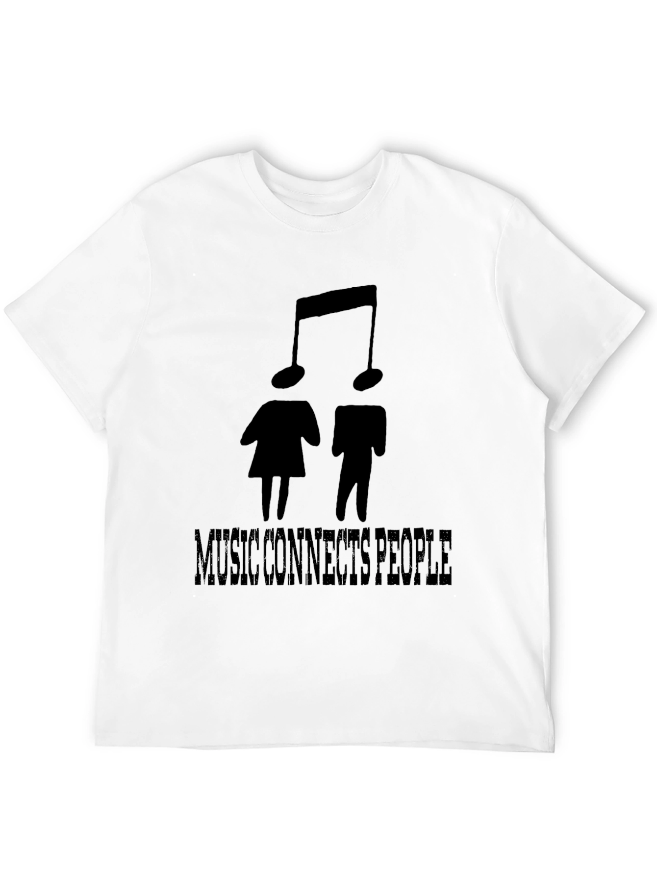 Music Connects People Black Graphic T-Shirt