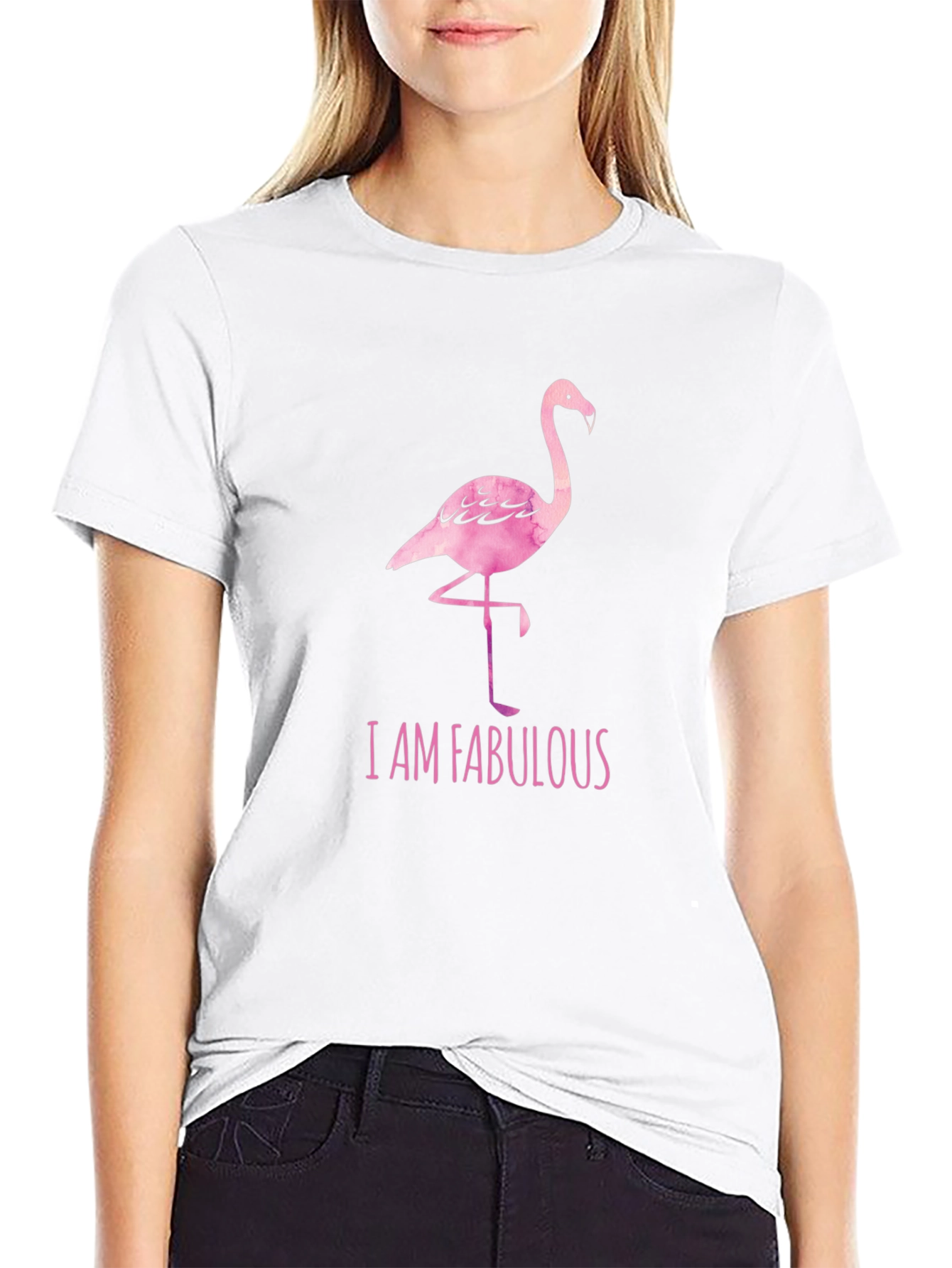 Fabulous Flamingo Black T-Shirt