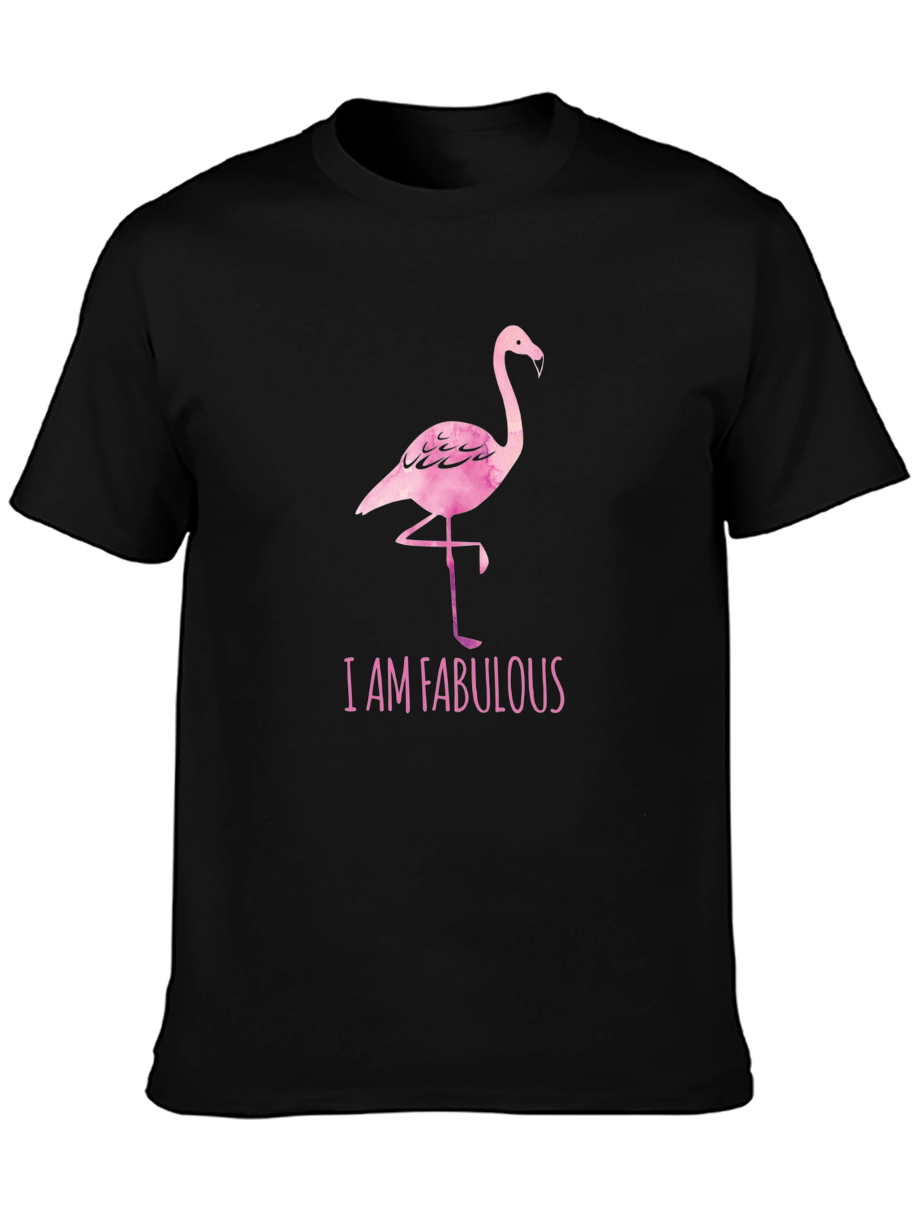 Fabulous Flamingo Black T-Shirt