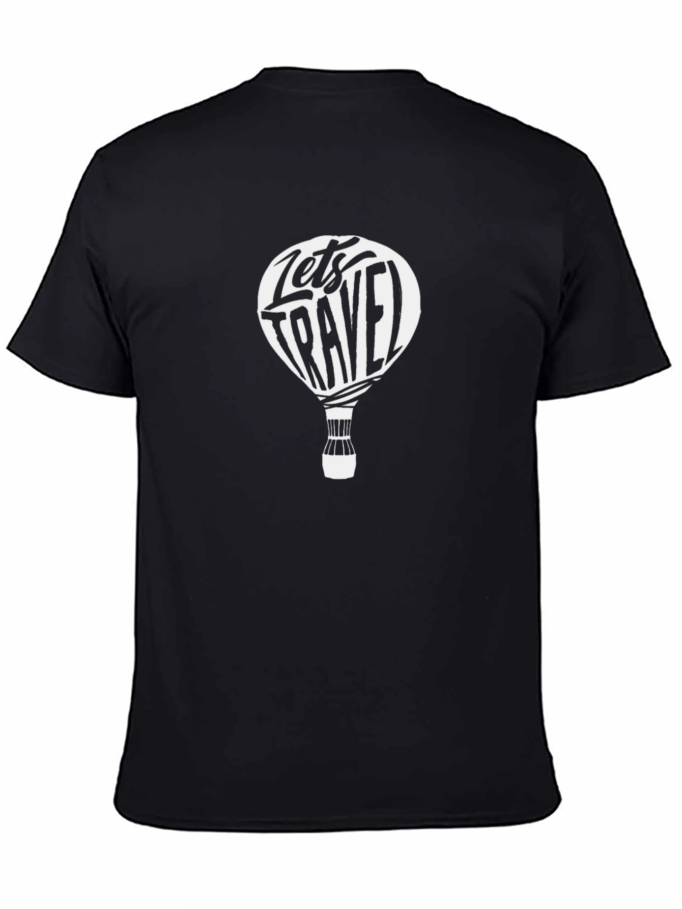 Lets Travel Graphic Tee - Black Cotton T-Shirt