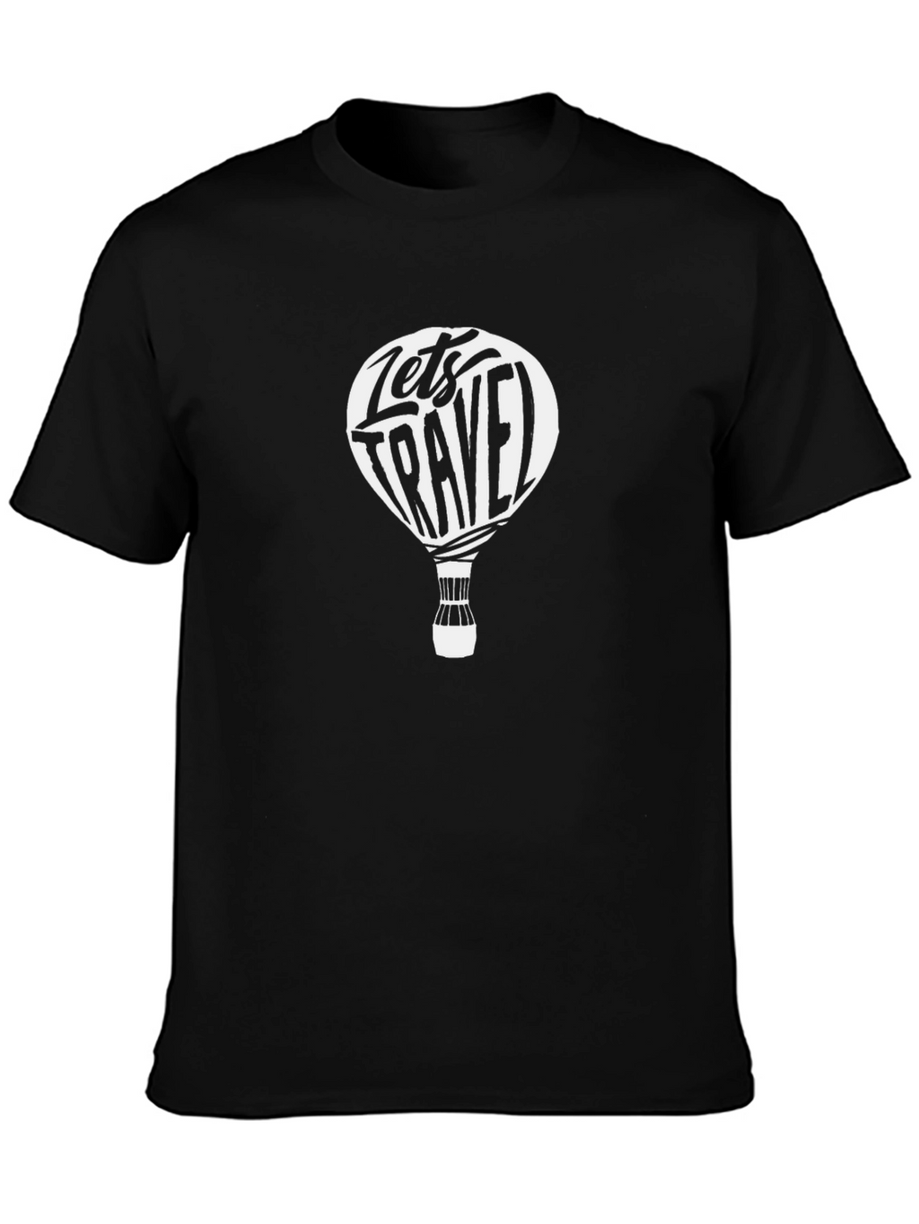 Lets Travel Graphic Tee - Black Cotton T-Shirt