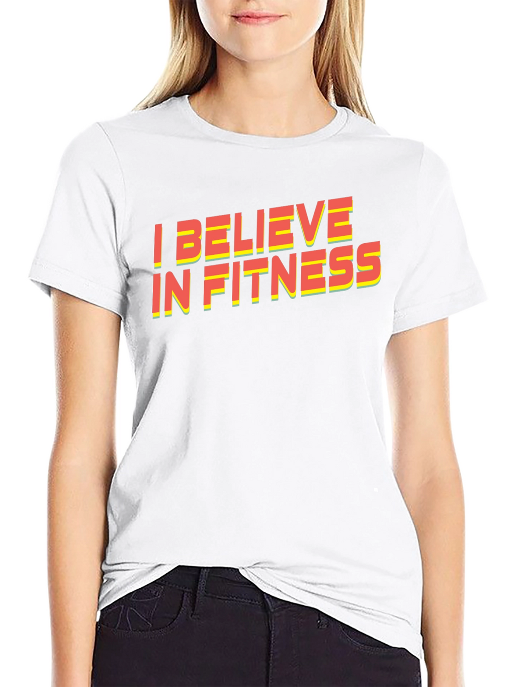 I Believe in Fitness Graphic Tee - Black
