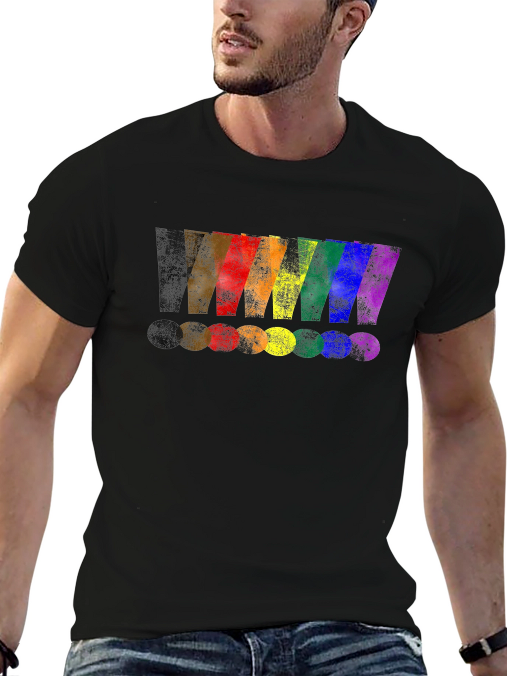 Rainbow Exclamation Mark Graphic T-Shirt