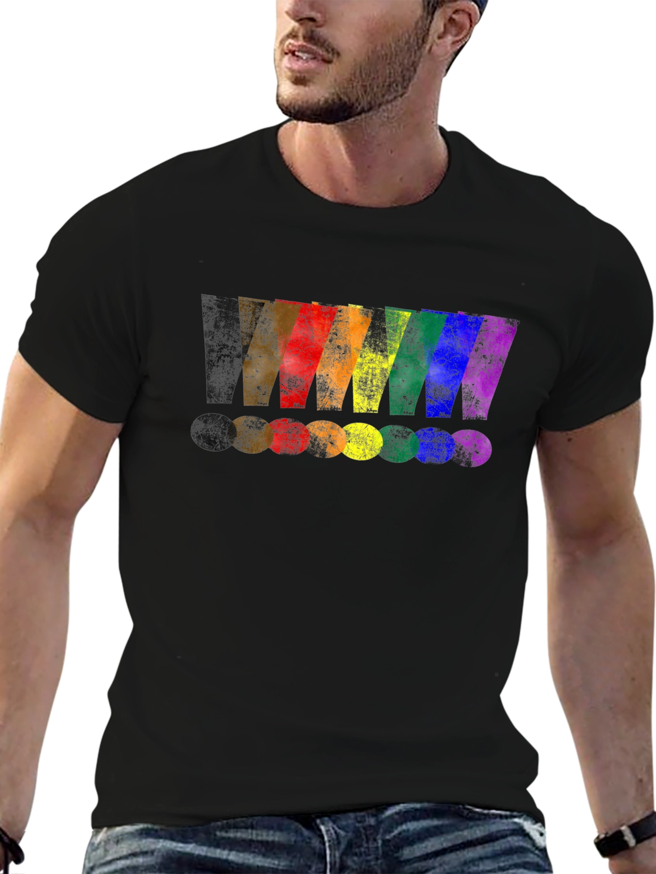Rainbow Exclamation Mark Graphic T-Shirt